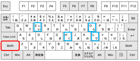 大文字の入力